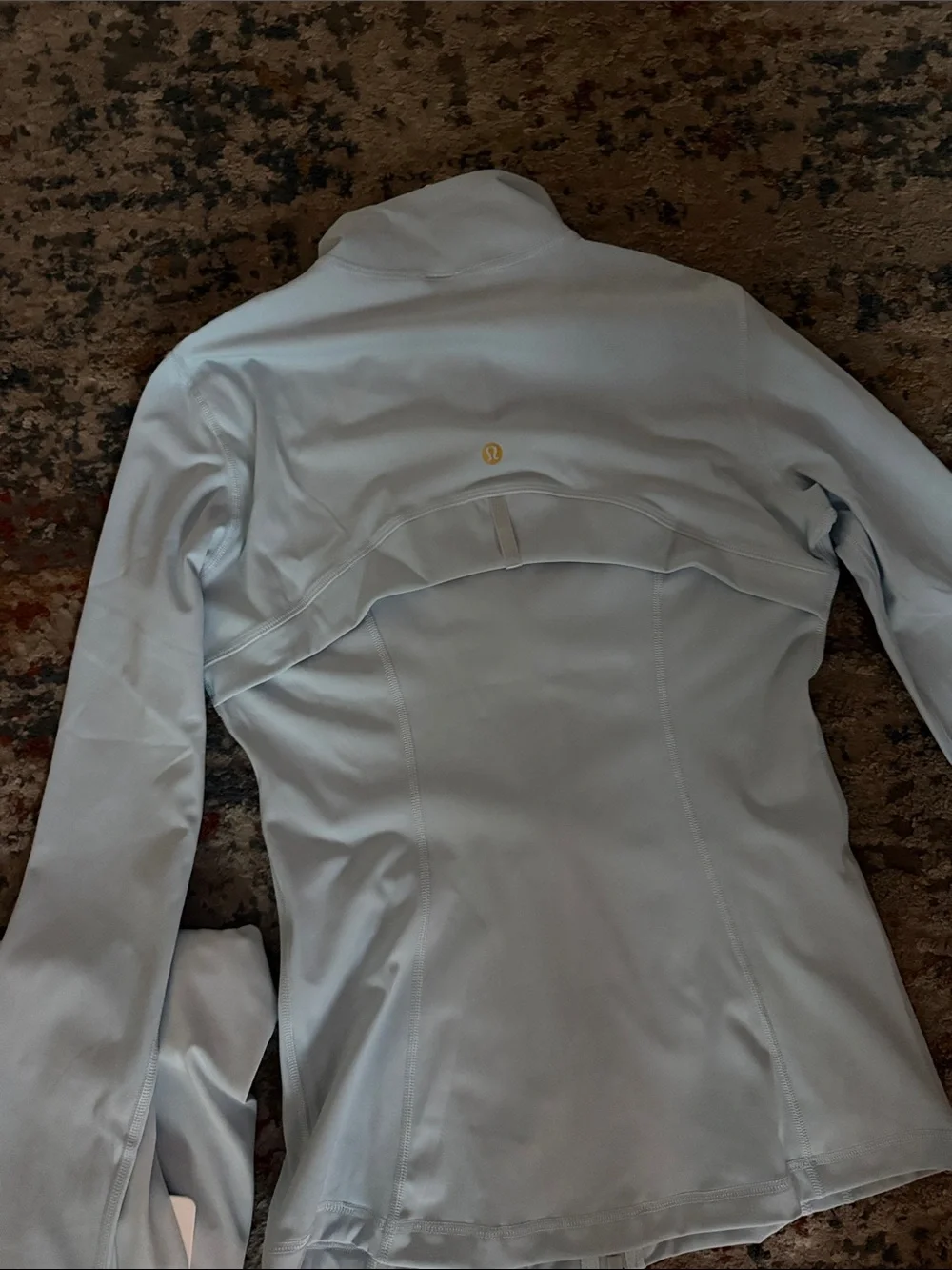lululemon athletica Pale Blue Zip-Up Jacket with Gold Hardware